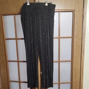 Torrid Metallic Silver And Gold Pinstripe Black Pants